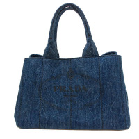 プラダ カナパトートバッグ デニム ブルー